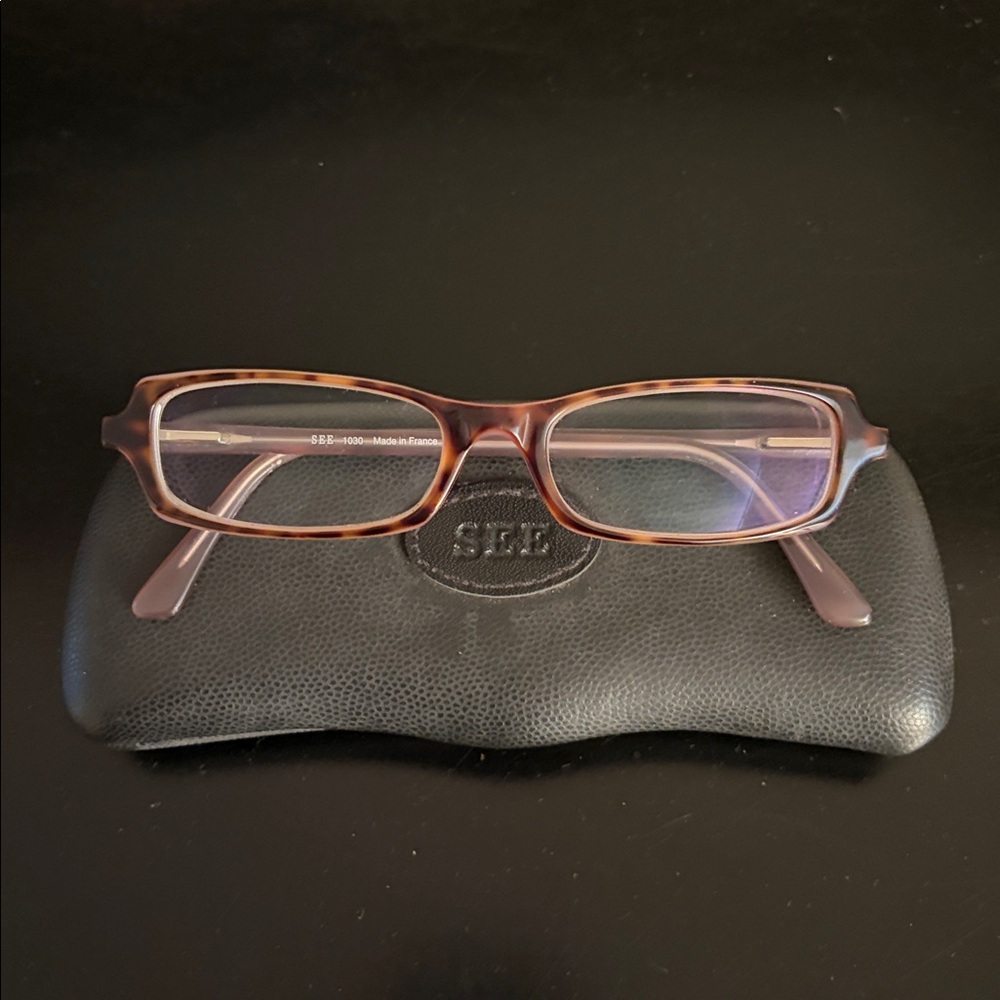 See Eyeglasses with Case - tortoiseshell and lavender